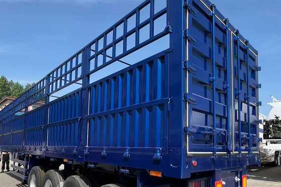 4 Axle Fence-Type Cargo Semi-Trailer with 80 Tons Payload and Heavy-Duty Mechanical Spring Suspension