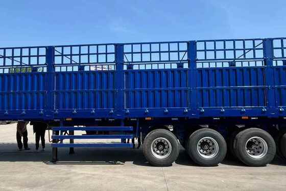 4 Axle Fence-Type Cargo Semi-Trailer with 80 Tons Payload and Heavy-Duty Mechanical Spring Suspension