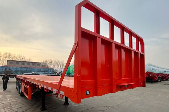 4 Axle Flatbed Semi Trailer with 80 Tons Load Capacity Mechanical Suspension for Versatile Transport Solutions