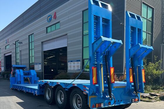 100-ton Payload Detachable Lowbed Semi Trailer with Reinforced Structure and Mechanical Loading Ladder